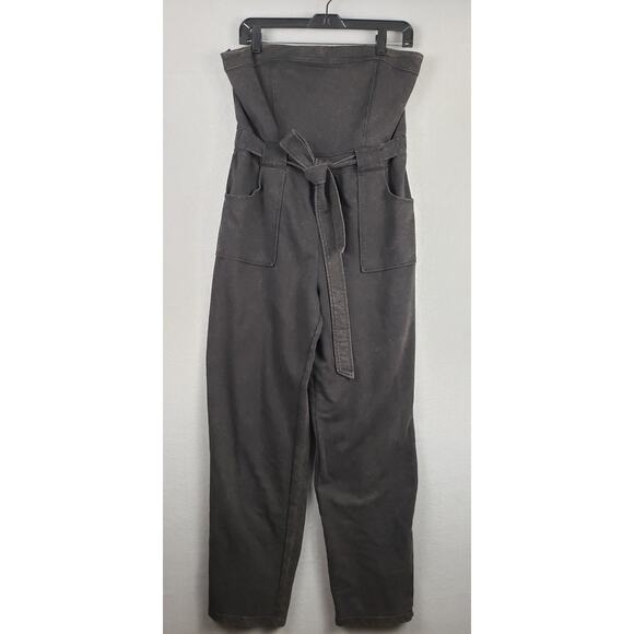 NOBO‎ Size L Strapless Jumpsuit Black Belted Neutral Indie Grunge Festival Boho - Picture 1 of 11